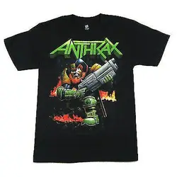 Men's Anthrax Irish Judge Dredd T shirt Small Black
