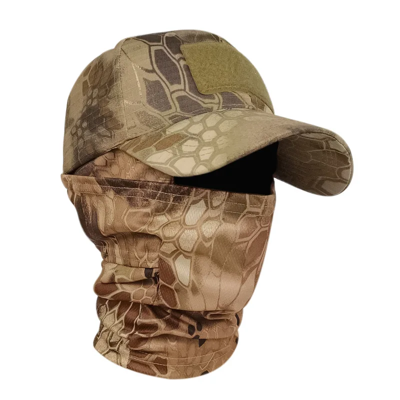 Camouflage baseball cap visor Outdoor hiking hunting fishing duck tongue tactical military fan baseball cap desert python