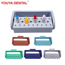 26 Hole Plastic Dental Bur Holder Autoclavable For High/Low Speed Burs Endo Files Hand Holder Drill Stand Block Disinfection Box