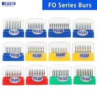 10Pcs/Box Diamond FG 1.6MM High Speed Burs for Polishing Smoothing Dental Burs For Dental Lab Item Dentist Drills FO Series