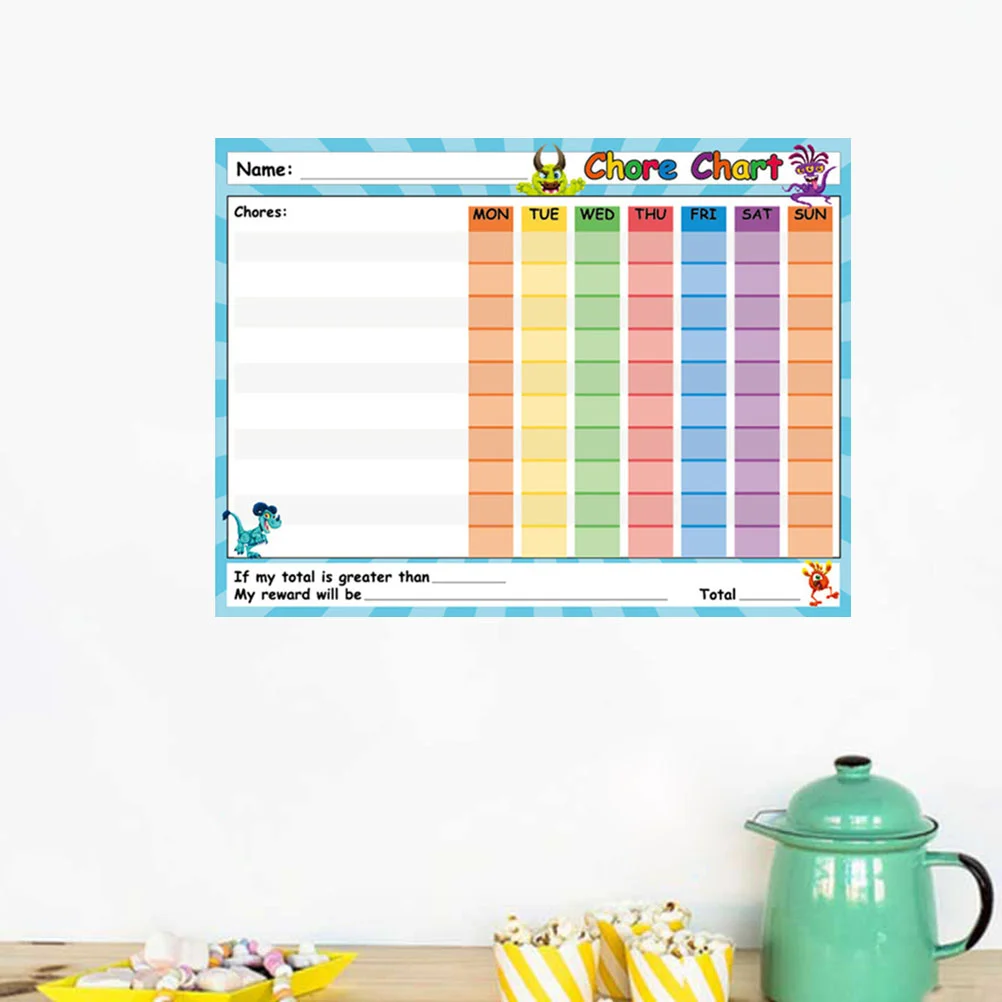 Supvox Magnetic Stickers Chore Chart Dry Erase Reward Chart Responsibility Chart Self-Adhesive Potty Chart Home Classroom