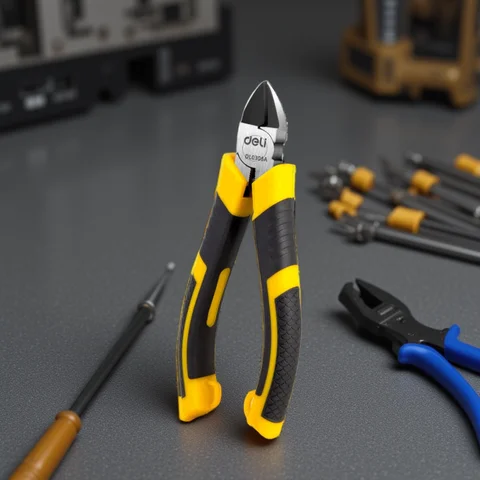 델리 5/6 인치 와이어 커터 CR-V 플라스틱 니퍼 펜치 쥬얼리 와이어 및 케이블 커터 사이드 가위 미니 펜치 전기 도구