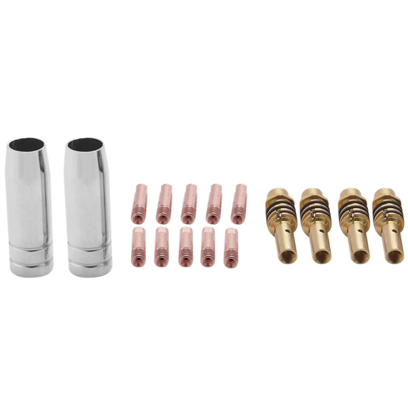 

Mig Welding Nozzles For Welding Machine 16 Pcs Gold Tip Contact Tips For Mig Welding Machine - 0.8Mm