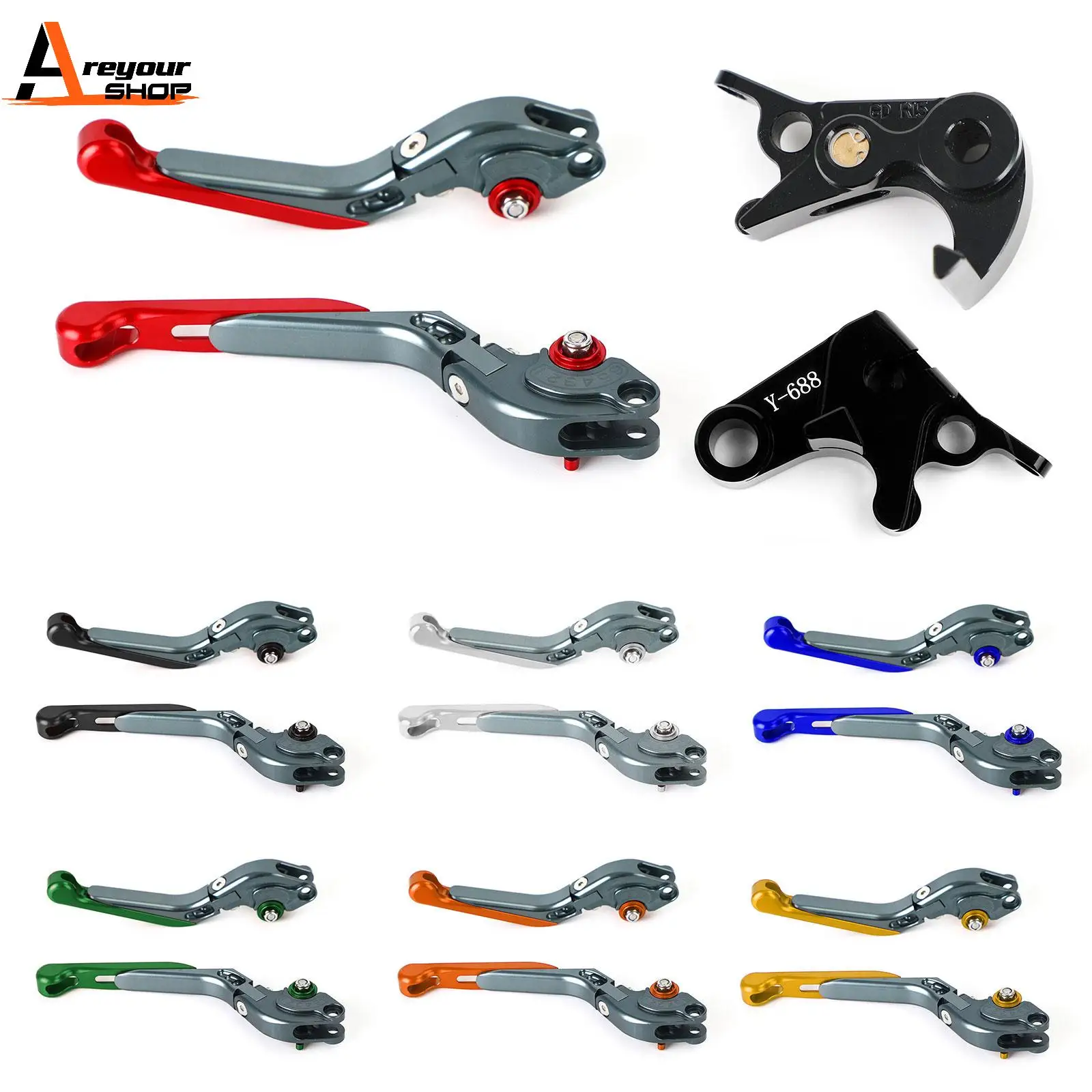 Areyourshop Adjustable Clutch Brake Lever for Yamaha MT-09 Tracer 900/GT20 21-2022 YZF R6 2017-2020 Motorcycle Parts