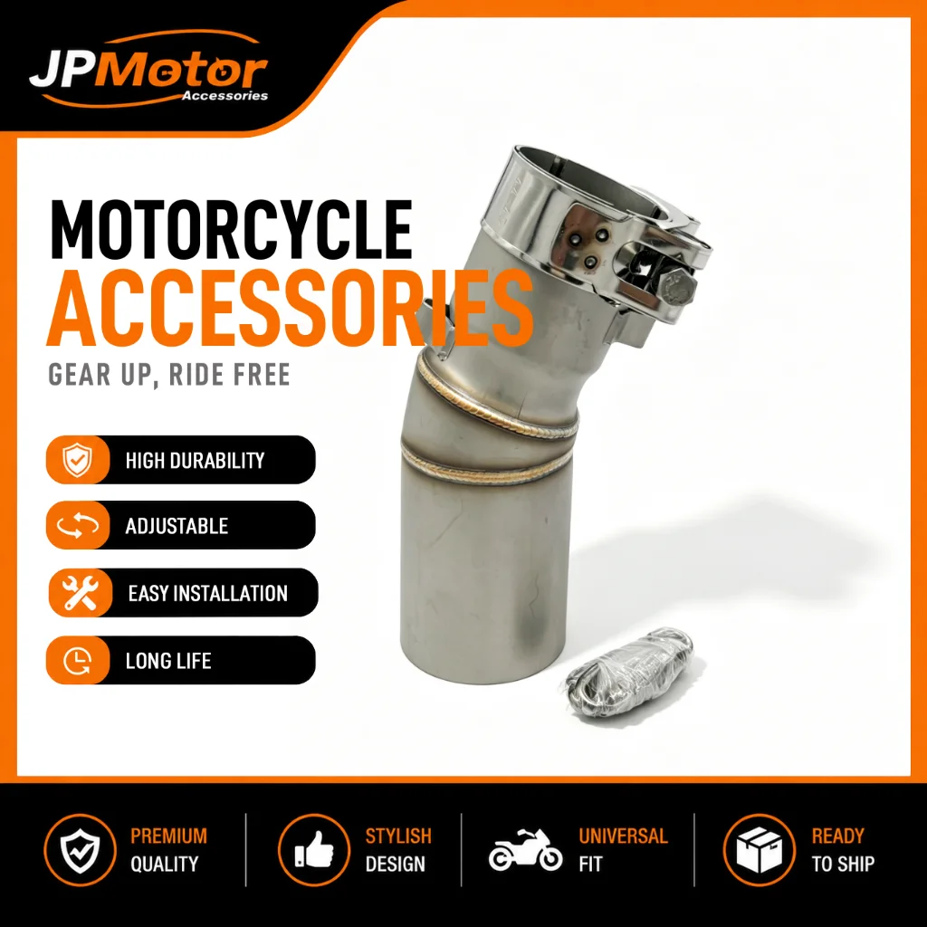 51mm Stainless Steel Motorcycle Exhaust Mid Link Pipe, Street Bike Exhaust Pipe Compatible with CFMOTO 450SR/SS 450NK 2022‑2026