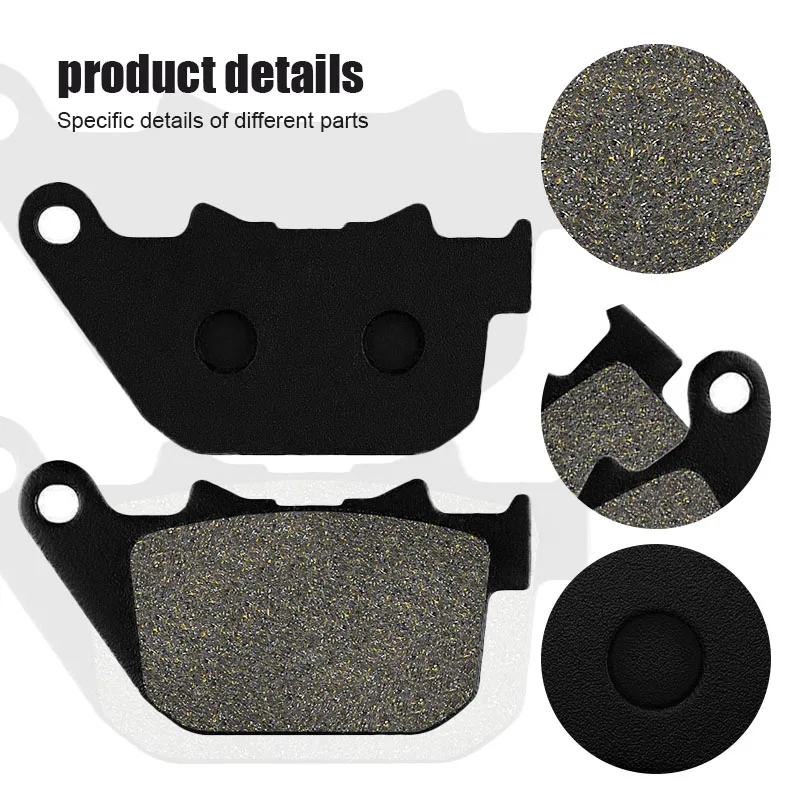 Motorcycle Rear Brake Pads for Harley XL50 Sportster XL 883 1200 Iron C/L/N/R/V/X Custom XL883 Superlow XL1200 Roadster XR1200X