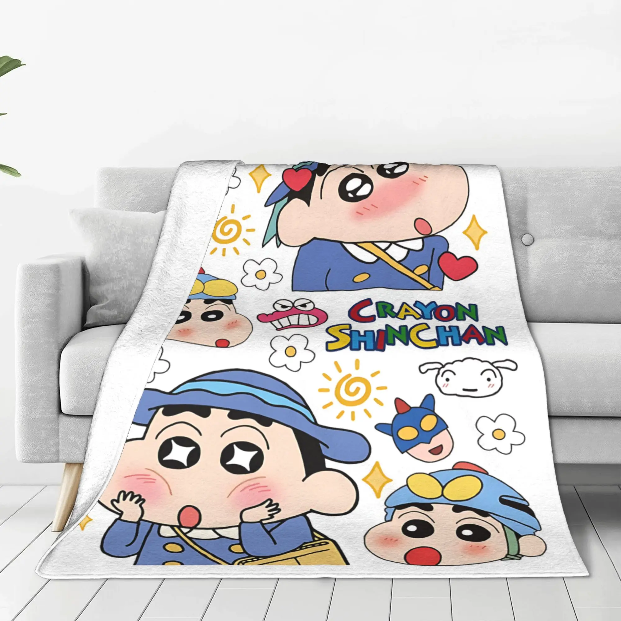1PC home Cutecore Crayon S Shin chans  Blanket Super Cosy Plush Home Living Room Sofa halloween