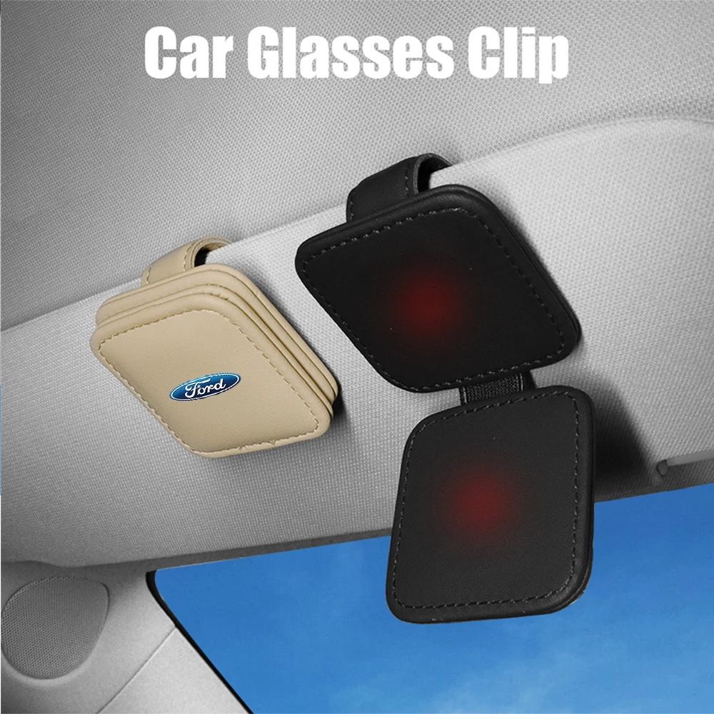 

For Ford Mondeo Fiesta MK6 MK4 F150 Ranger Mustang Kuga Car Styling Glasses Clip Sun Visor Universal Interior Logo Accessories