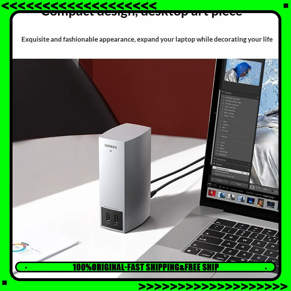 UGREEN CM268 11-in-1 USB C Docking Station with 4K HDMI VGA Gigabit Ethernet SD TF Card Reader USB Hub.