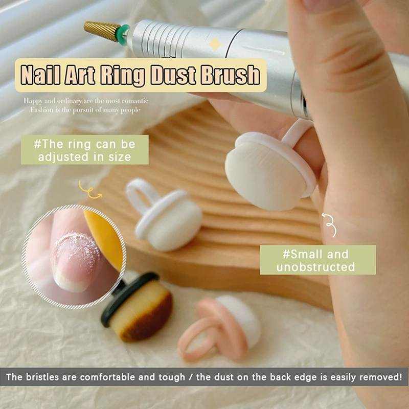 5/10Pcs Ring Nail Brushes Dust Cleaner Manicure Professional Delicate Soft Brush Manicure Art Gel Polish Removal Tool