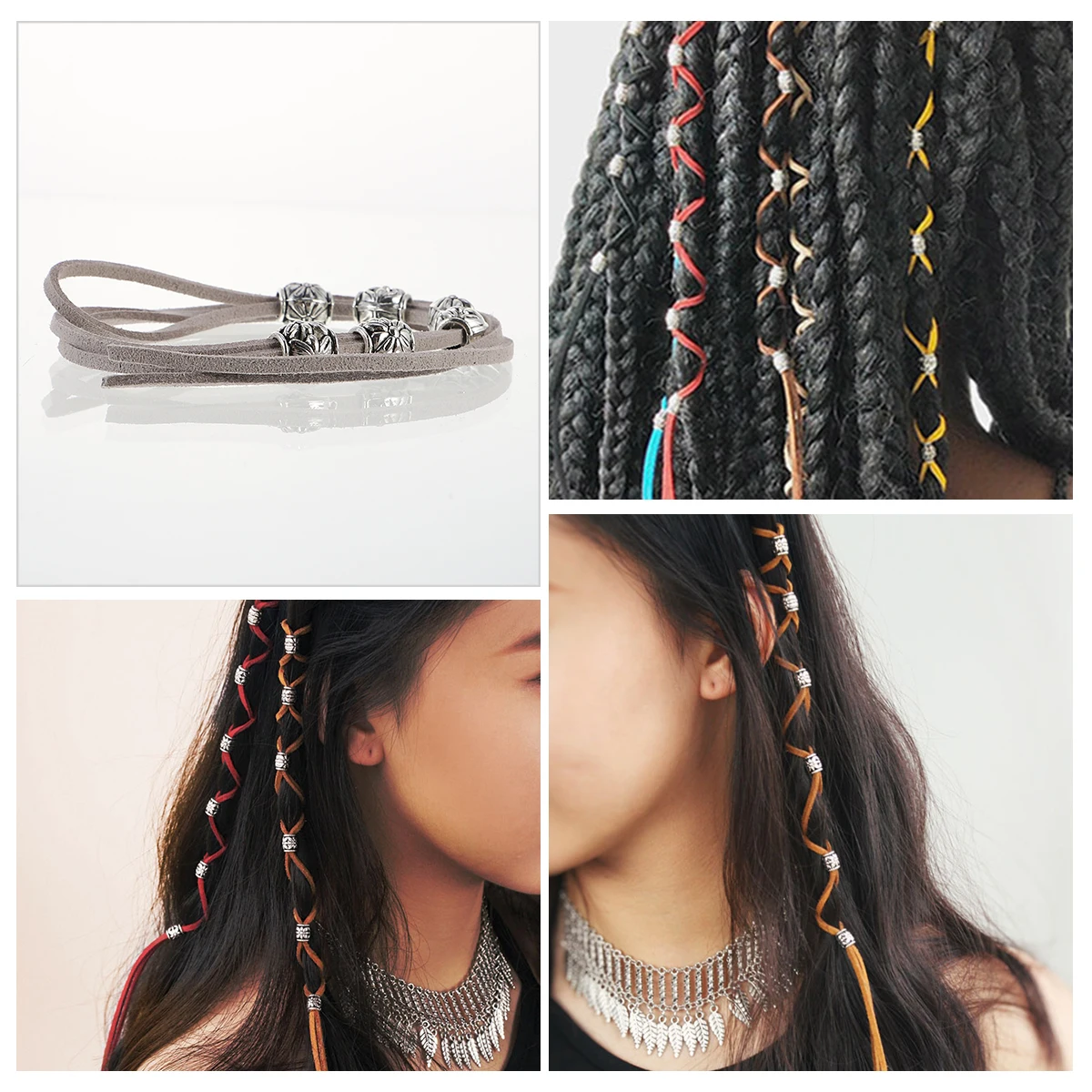 

2Pcs Alloy Ponytail nament Band Braid Tools Hair Bead Braiding Supplies Hair Accessories Accessories
