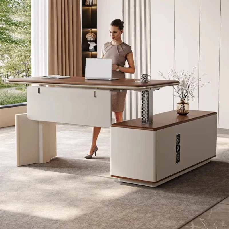 Premium Modern Design Luxury Modular Standing Table Adjustable Height Wooden Desk Office Furniture