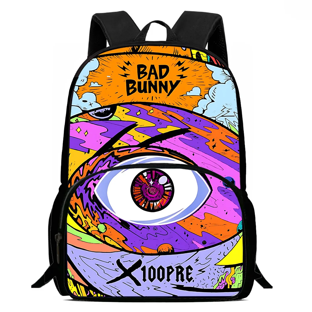 Rapper Bad Bunny X100pre Kids Backpacks Boy Girls Student Birthday Gift Child School Bags  Capacity Camping Durable Rucksack