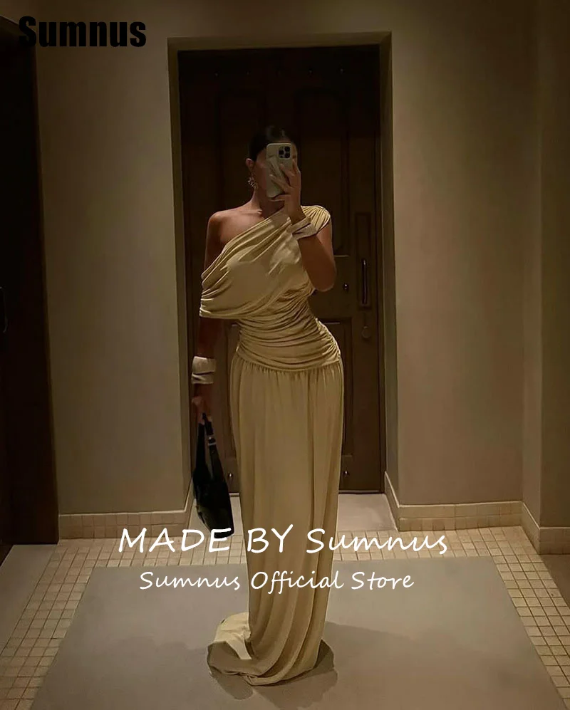 Sumnus Elegant Mermaid Evening Dress One Shoulder Floor Length Sleeveless Prom Dresses 2025 فساتين سهرة Customized