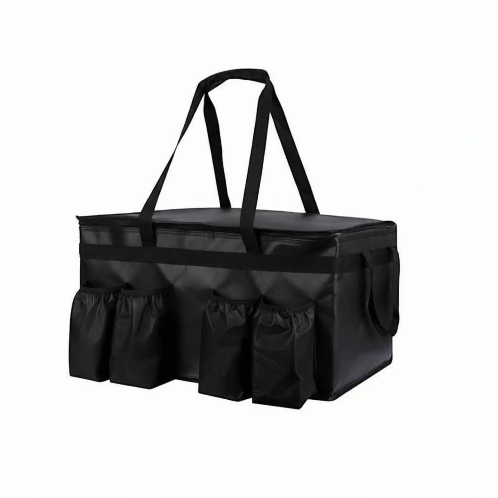 Thermal Picnic Carrier Reinforced Handles Beverage Holder Large Volume Insulated Food Organizer for Camping