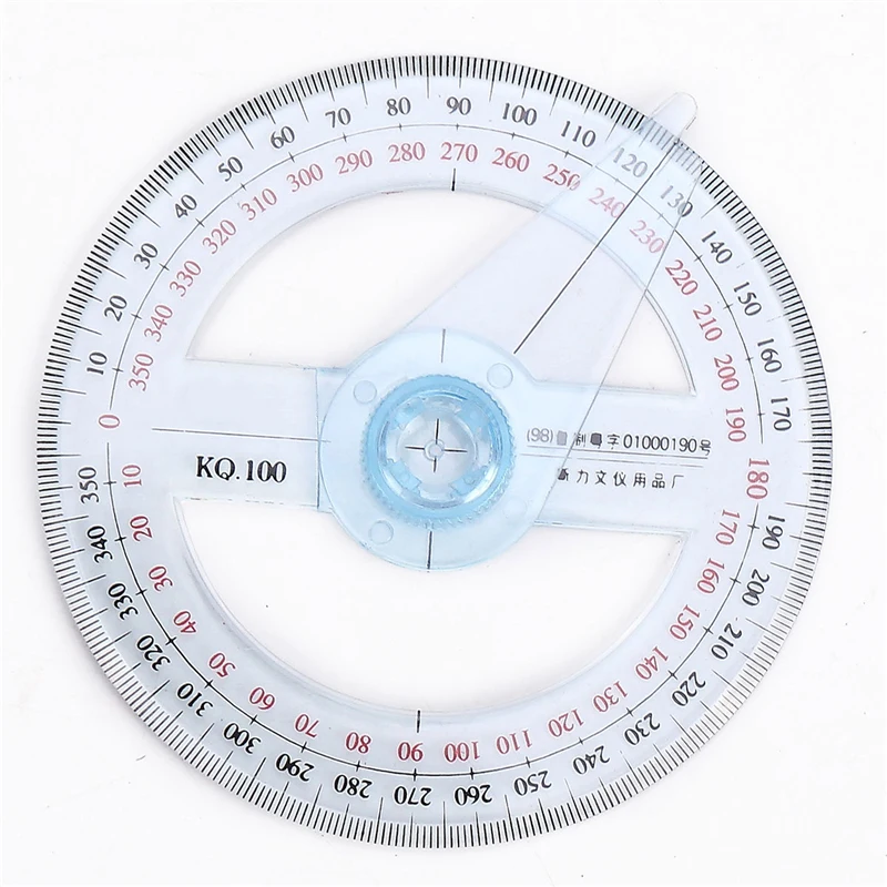 1 Pc Portable All Circular 10cm Plastic 360 Degree Pointer Protractor Ruler Angle Finder Swing Arm For School Office Supplies