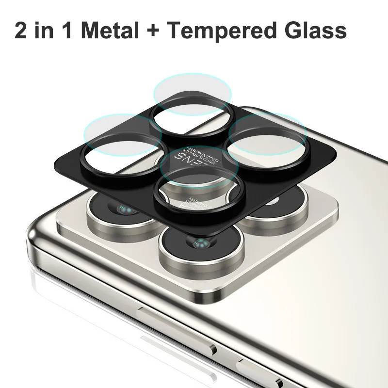 

Защитная пленка для объектива Xiaomi 14T Pro 2 в 1 + металлическое кольцо из закаленного стекла MI 14T, защитная пленка для камеры Len Guard