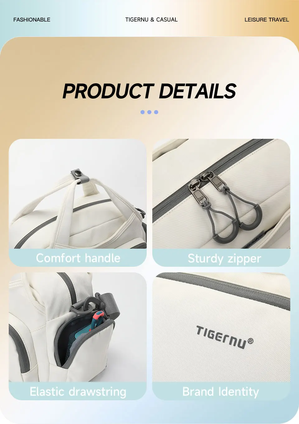 Tigernu Frauen Casual Sport Handtasche Weibliche Outdoor Schulter Tasche Täglichen Pendeln Spritzwassergeschützt Große Kapazität Für 11 zoll Tablet – Detail 11