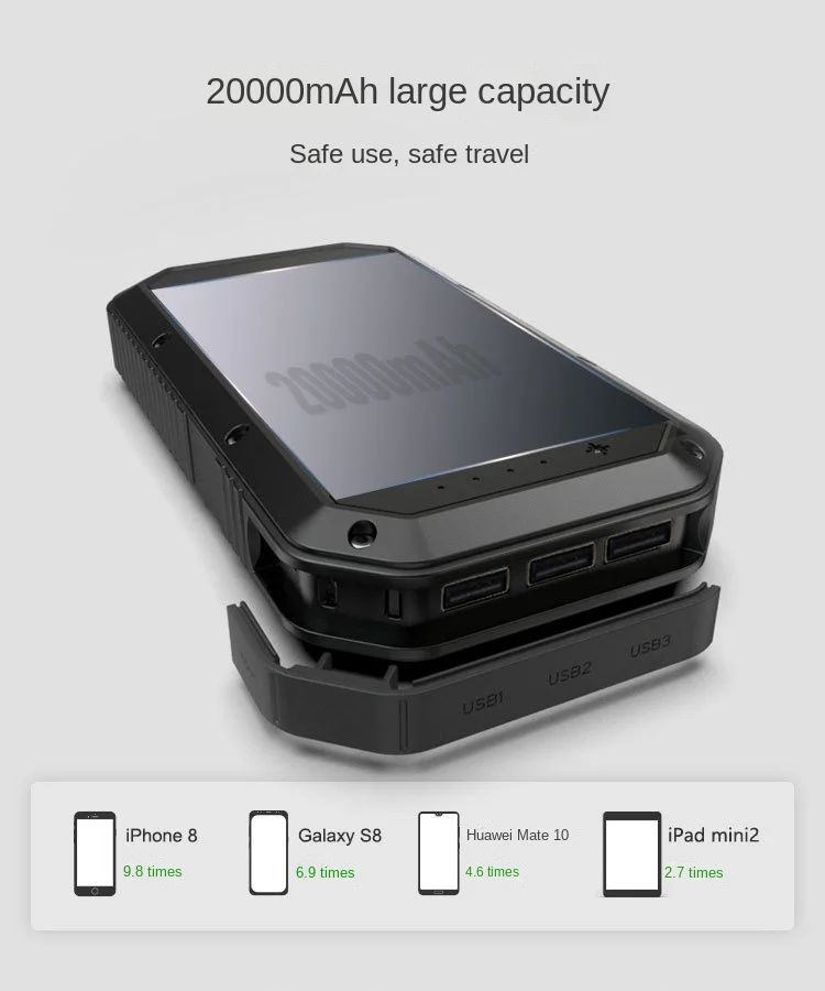 Outdoor Mobile Power Supply Wireless Power Bank 20000mAh Fast Charging Wireless Charging Compact and Portable Battery Source