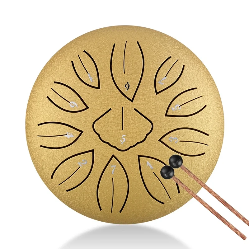 Hluru Steel Tongue Drum 6 Inch 11 Notes Key C5 Key Drums Ethereal Glucophone Hand Pan Drum Musical Instruments view 6