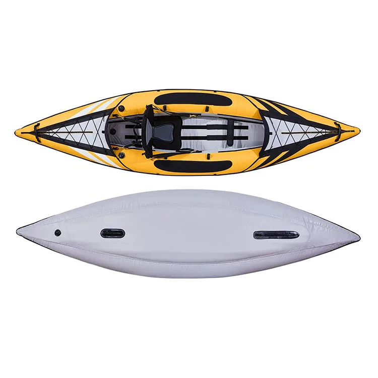 Supplier Custom Inflatable Canoe 1 Person Plastic Kayak Water Sports Fishing Boat