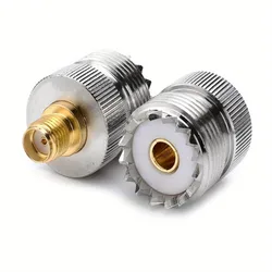 Adaptador coaxial RF SMA hembra a UHF hembra con conector SO-239, accesorios de adaptador de hardware, 2 unids/set