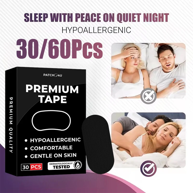 

30/60 шт., лента для рта против храпа, лучшие дыхательные полоски для носа, медицинский класс, улучшенная лента для облегчения храпа и сна