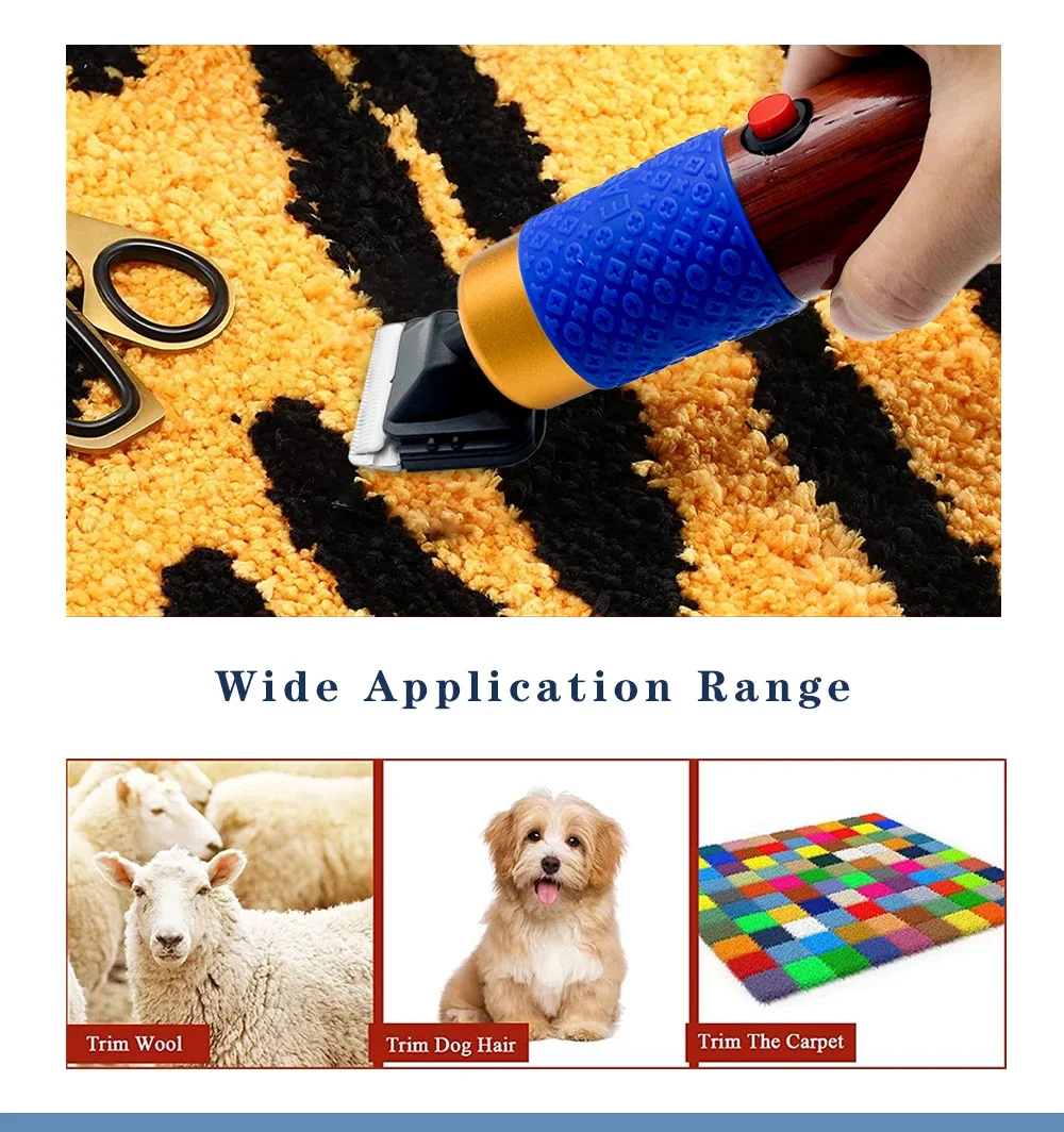 

200W Electric Carpet Trimmer Rechargeable Trimming Machine Pet Hair Clippers Tufting Gun for Sheep Cat Dog Carpet Home Office