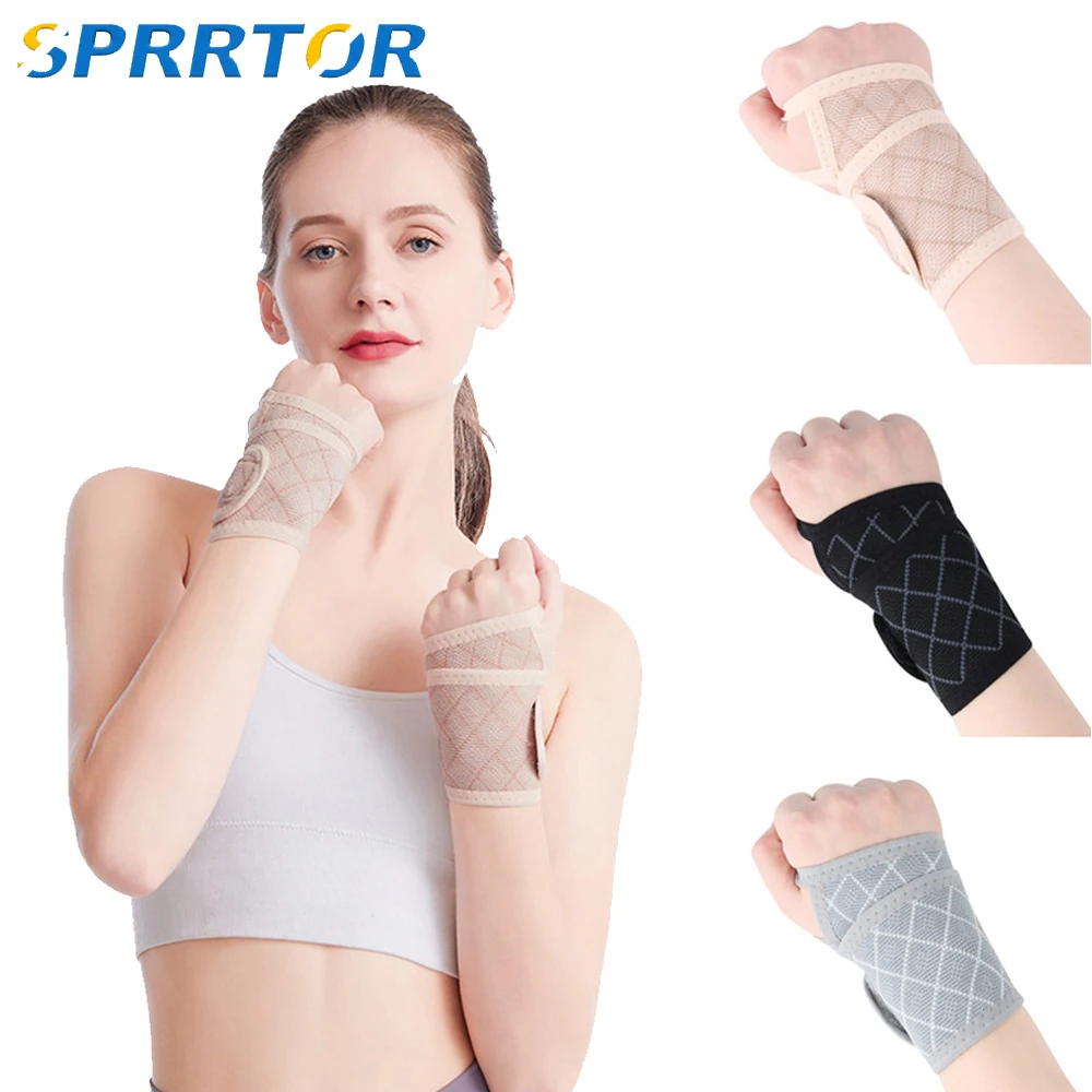 Sports Wrist Protector Compression Wrist Support Brace for Sprains Tendonitis Carpal Tunnel Arthritis Pain Relief Bandage