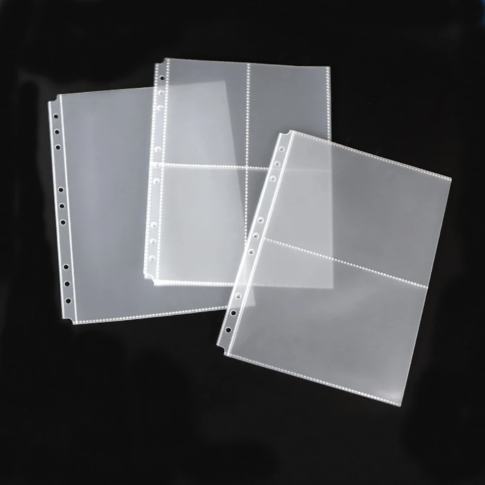 

B5 Binder Sleeves 9 Ring Refill Clear Pages 1/2/4 Pocket Kpop Card Protector 9 Hole Photo Album Loose leaf Notebook PP Pages