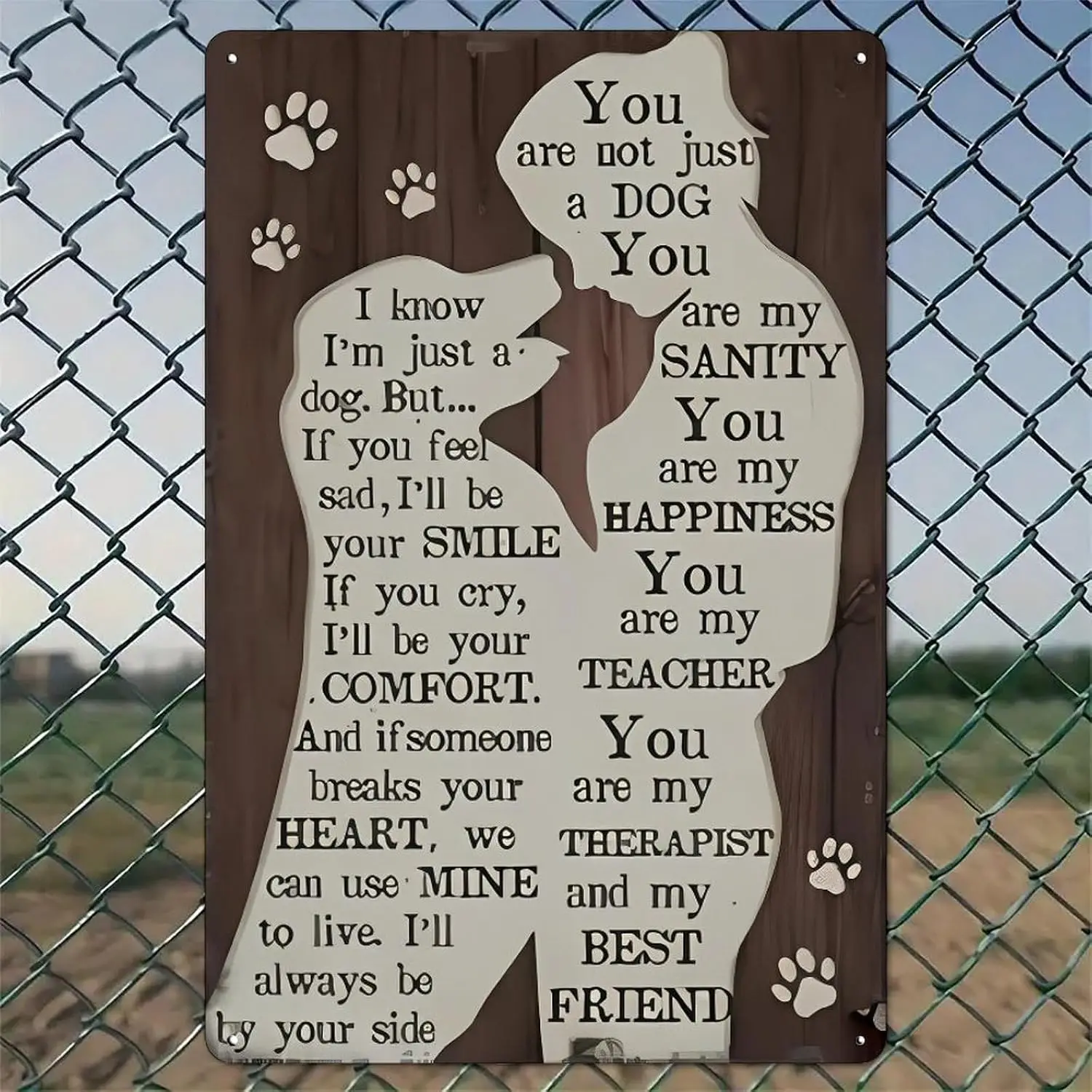 Dogs Unwavering Loyalty Rustic Aluminum Wall Art & Metal Tin Sign - in Vintage Indoor Outdoor Decor for Home, Office, Cafe,