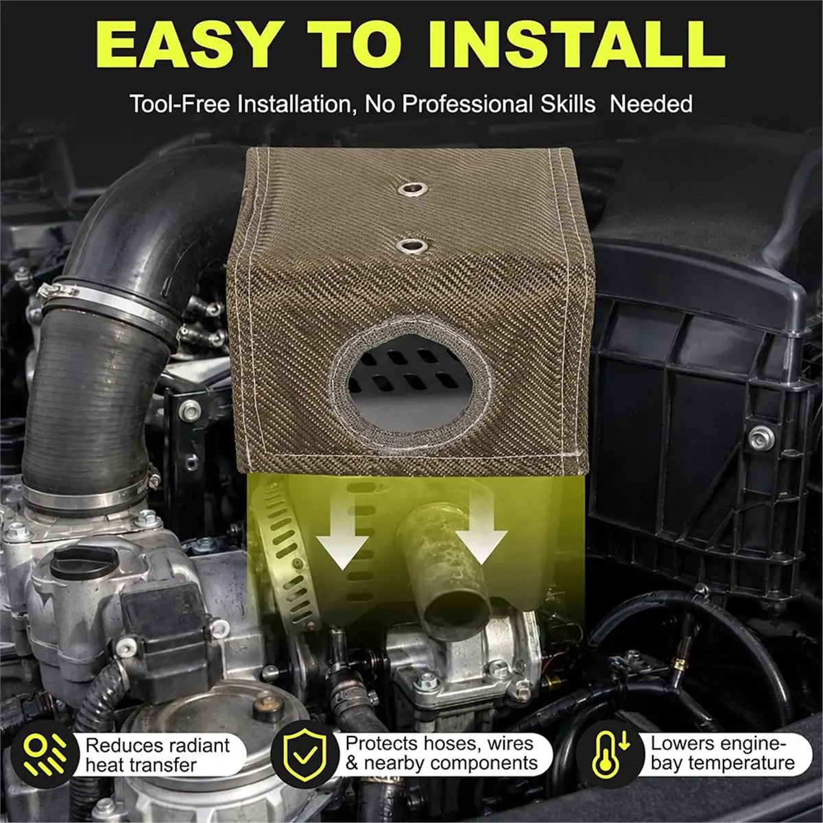 Muffler Blanket Cover Fits for Chinese Mini Excavator Skid Steer Quick Lock Side Spring Clips Heat Shield Wrap