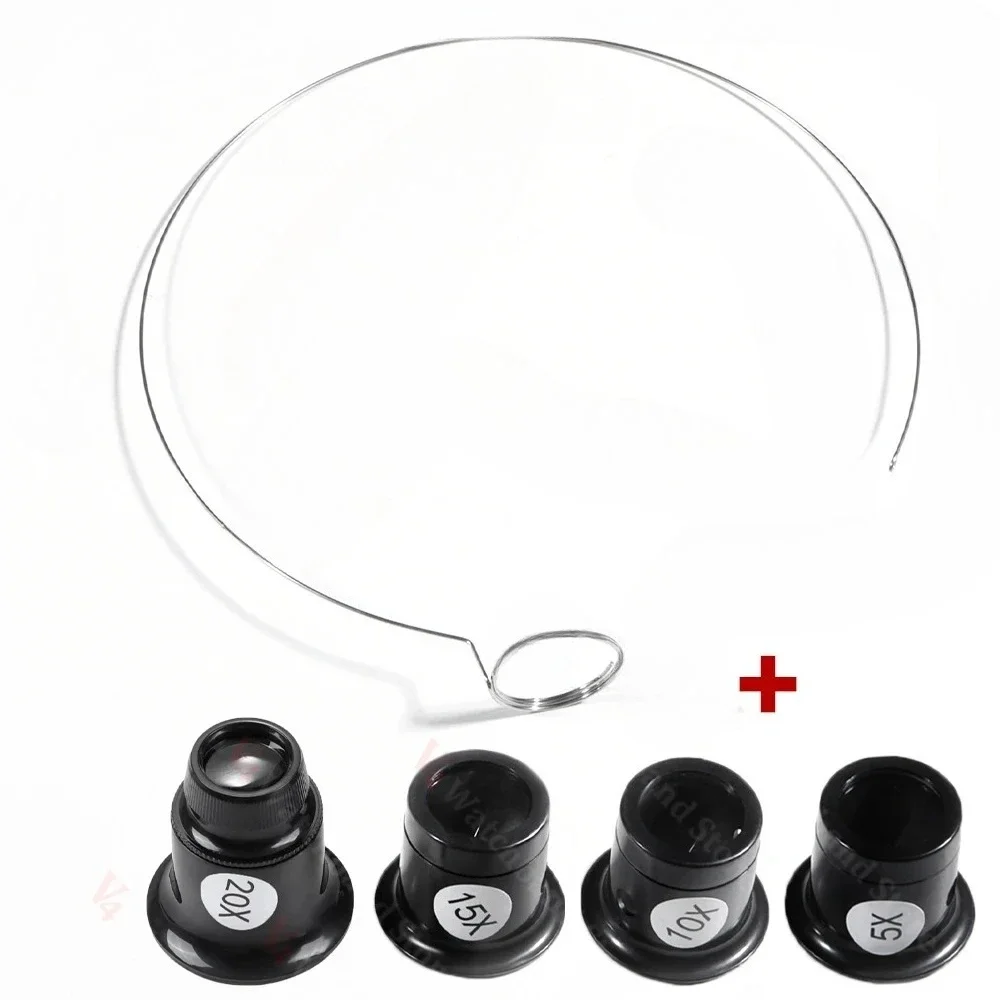 Loupe de précision 3X 5X 10X 20X pour lunettes et montres, avec anneau lumineux, outil de grossissement pour bijoux