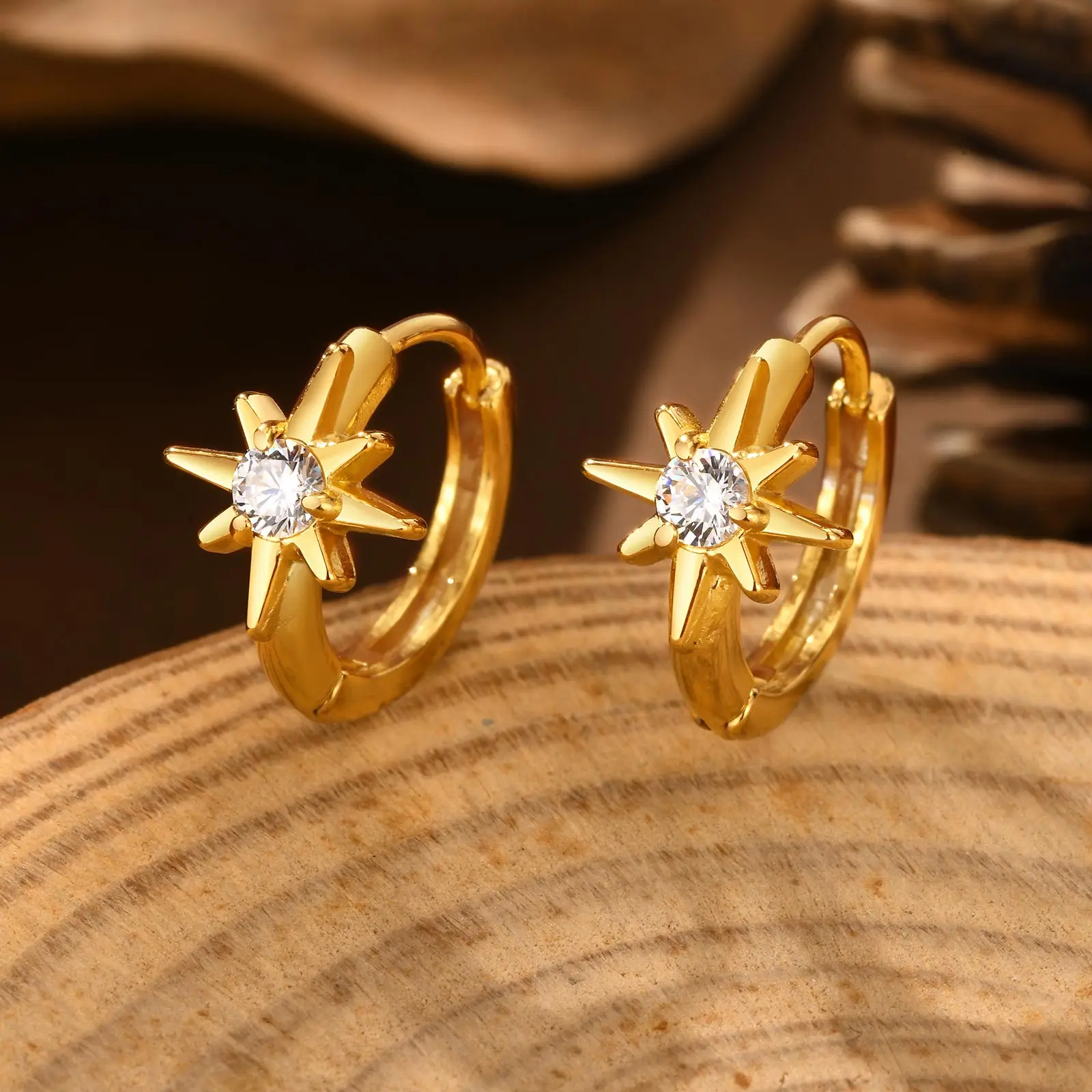 Light Luxury White Zircon Heart-Shaped Earrings for Women,  Stainless Steel Gold Color Classic Hoop Earrings, Fashion Jewelry view 6
