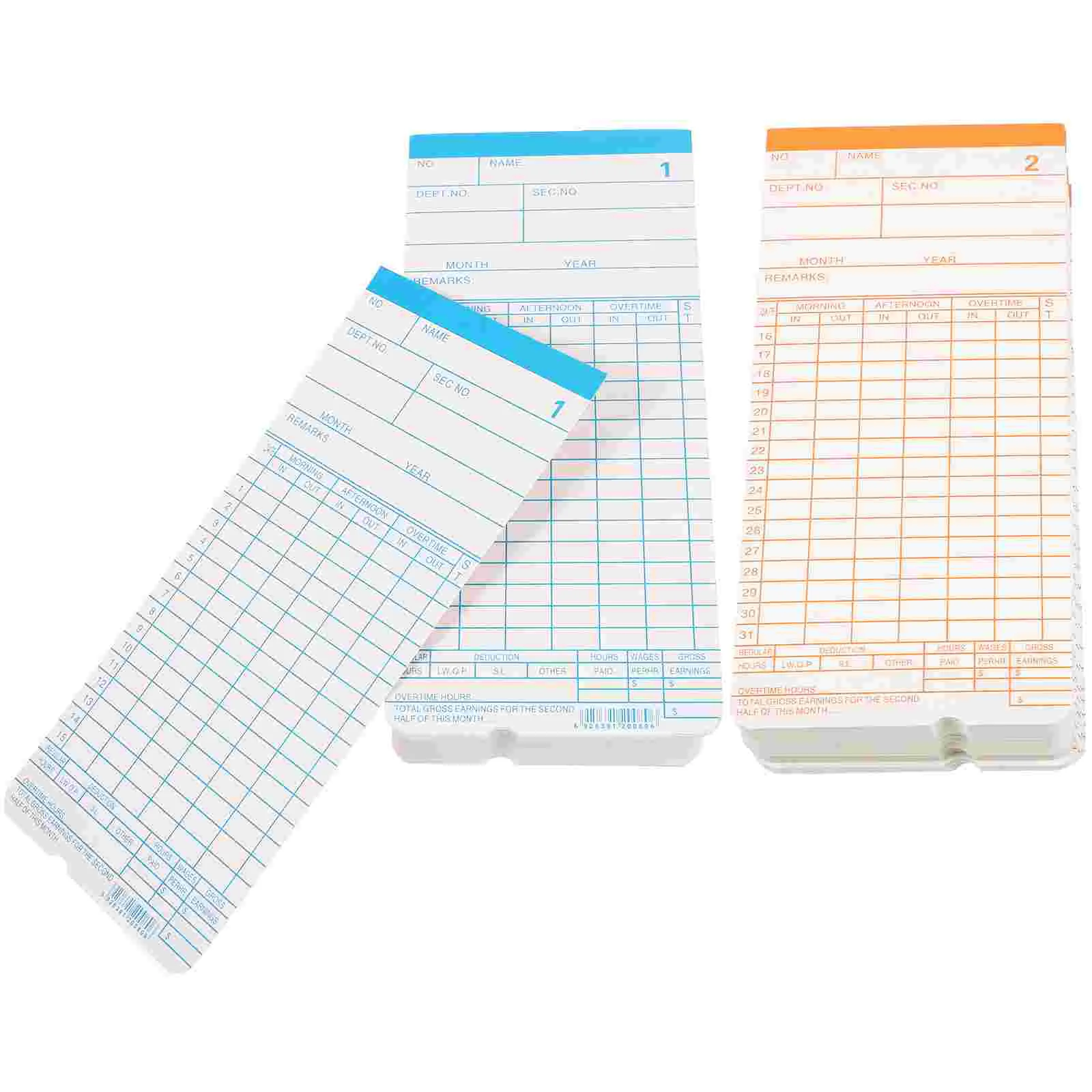 Attendance Paper Cards Papers Recording Office Supply Supplies Double-sided Use Time