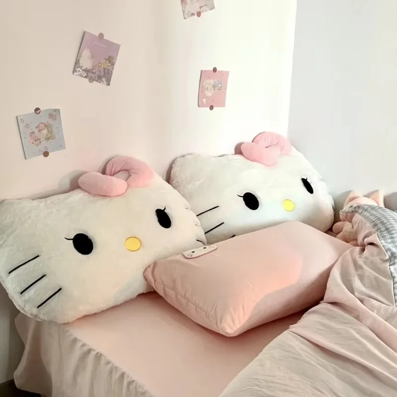 80cm Sanrio Hello Kitty Plush Cushion Pillow Sofa Bedside Cushion Car Cushion Nap Pillow Girl Christmas Gift