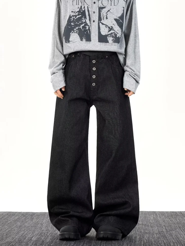 

Уличная одежда Cyber Y2K 2025 года, черные мешковатые повседневные джинсы, брюки для мужчин, одежда, прямые хлопковые длинные брюки Pantalon Hombre