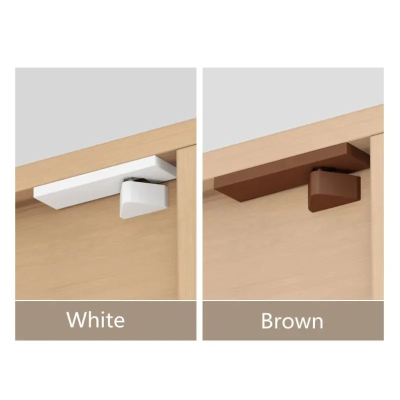 Windproof Buffer Damper Swing Wooden Nail-free Glue Installation Door Closer Aluminum Alloy Automatic White Door Closer