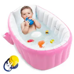 Inflatable Baby Bathtub, Portable Infant Toddler Bathing Tub Non Slip Travel Bathtub Mini Air Swimming Pool Kids Thick Foldable