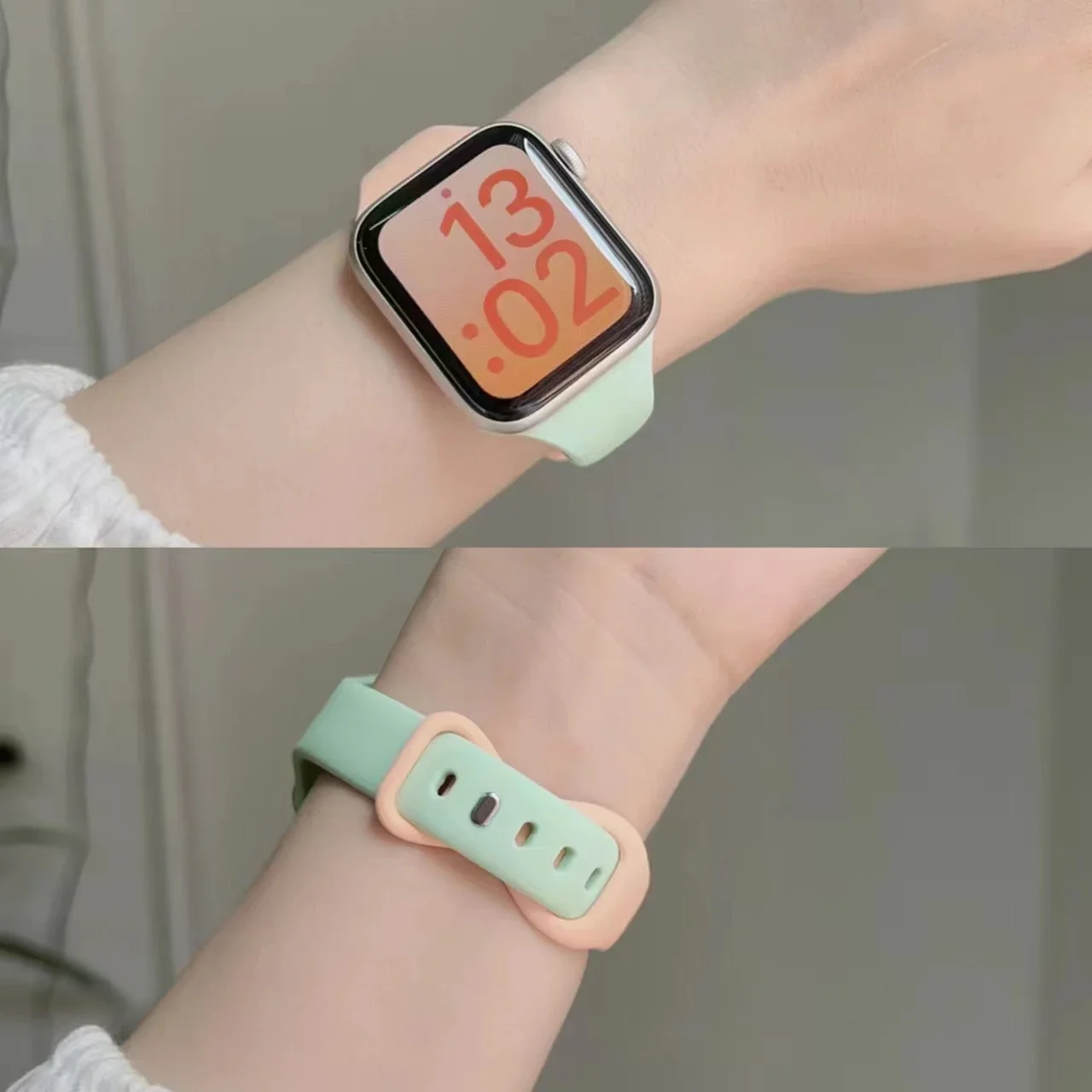 

Fashion Silicone Strap For Apple Watch band women Series Ultra 10/9/8/6/5 38mm 40mm 41mm 42mm 44mm 45mm 46mm 49mm