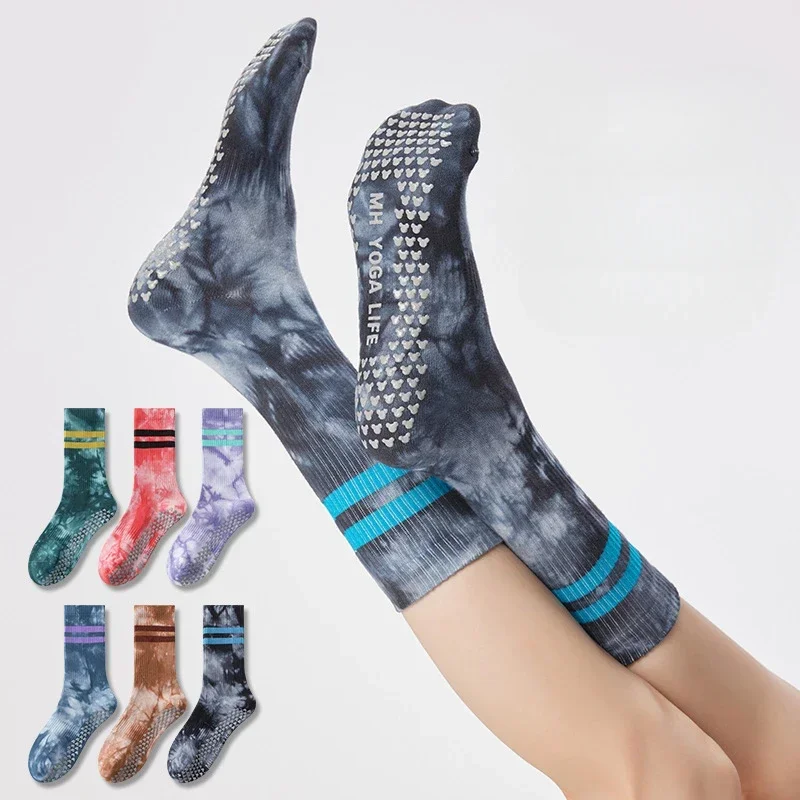 Yoga Socks Women Professional Silicone Anti-slip Pilates Socks Casual Striped Cotton Breathable Indoor Workout Gym Sports Socks