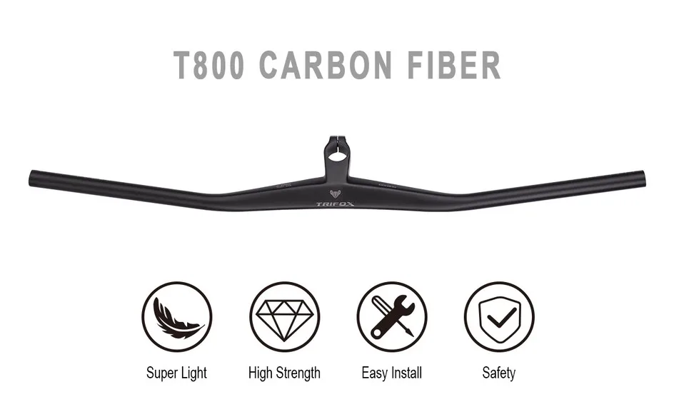 TRIFOX Carbon MTB Lenker Riser -2 Grad einförmiger integrierter UD Matte Downhill XC Mountainbike Lenker 40/50/60/70 mm – Detail 4