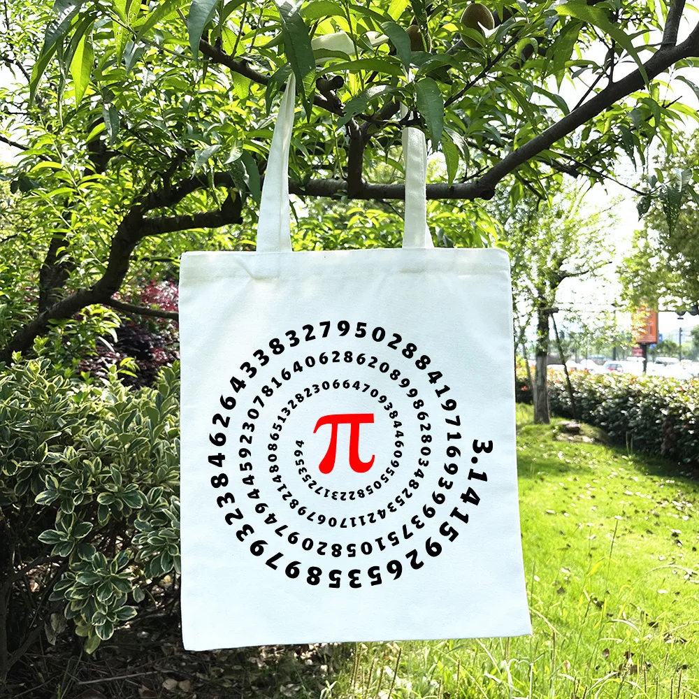 

Школьная сумка с принтом Математика Pi, Повседневная легкая сумка через плечо, подарок для друзей и студентов, вместительная сумка для покупок, Холщовая Сумка-тоут