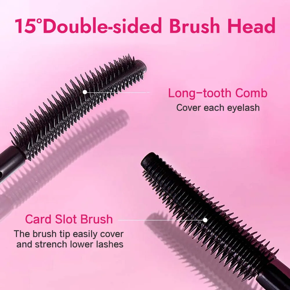 ROCK SWEET Silk Fiber Lighteight Mascara Volumizing & Lengthening Fast Dry Long Lasting Curling Waterproof Non-smudge Mascara