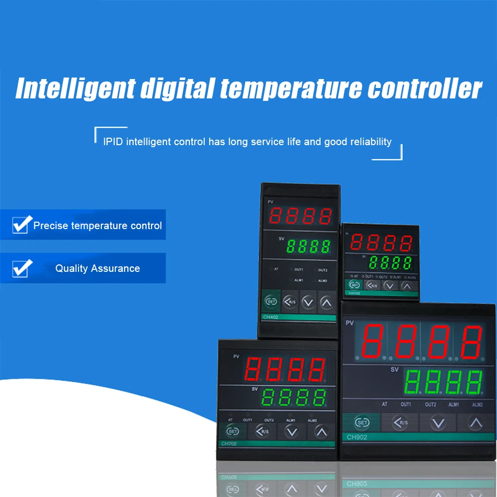 Dual Output SSR and Relay CH102 CH402 CH702 CH902 Two Relay Output LCD Digital PID Intelligent Temperature Controller AC 220V