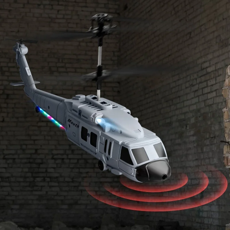 Evitar obstáculos por indução, alta resistência, simulação e controle remoto do modelo de helicóptero de resgate armado Black Hawk
