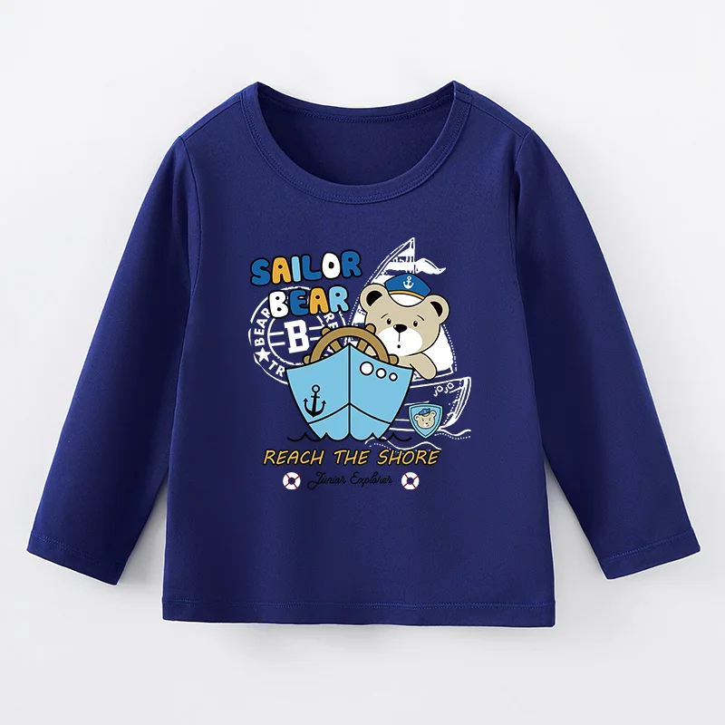 Outdoor Spring Autumn Children 2024 New Style Kids Boys Girls Baby Outfit Long Sleeve Casual Fashion Trendy Hipster Lovely Blue