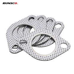 Car Exhaust Downpipe Flange Gasket 2.0/2.16/2.36/2.5/2.75/3.0 Inch Exhaust Pipe Intake Tube Gasket Universal Two Holes 5/pack