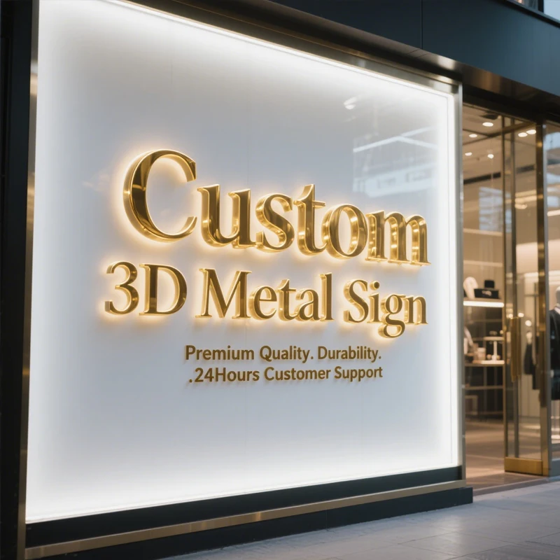 

Custom Business Sign Large Illuminated Logo Metal 3D LED Letter Durable LED Backlit Signage Name Outdoor Shop Door Head