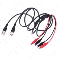 110cm BNC Q9 To Double Alligator Clip Oscilloscope Test Probe Leads Cables Test Leads BNC Test Leads Kit Measurement Accessory
